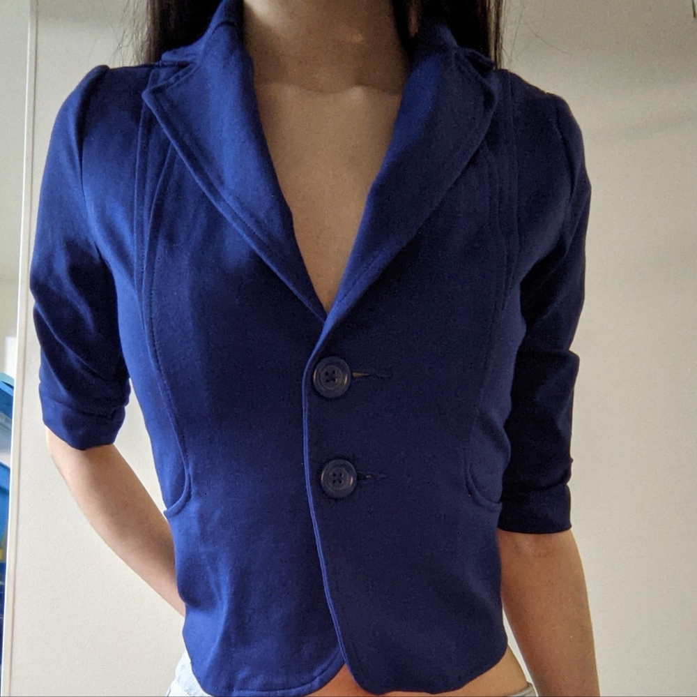 2/$25 Blue crop blazer